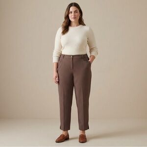 Penningtons Brown Tapered Ankle Slit Pants | Size 14
